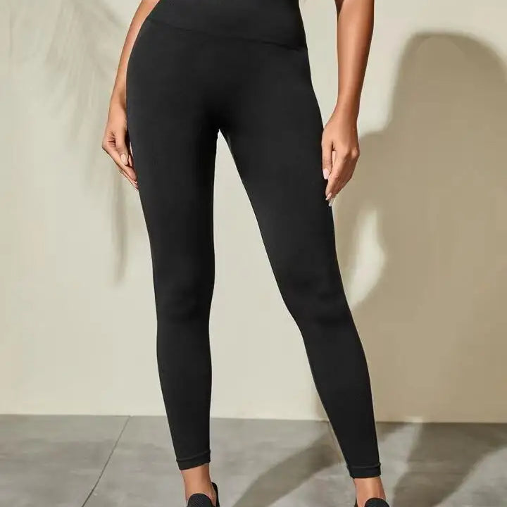 Women Seamless Solid Leggings Knit Slim Leggings High Waist Hip Liftting Fashion Elastic Fitness Yoga Tights Gym Workout Pants