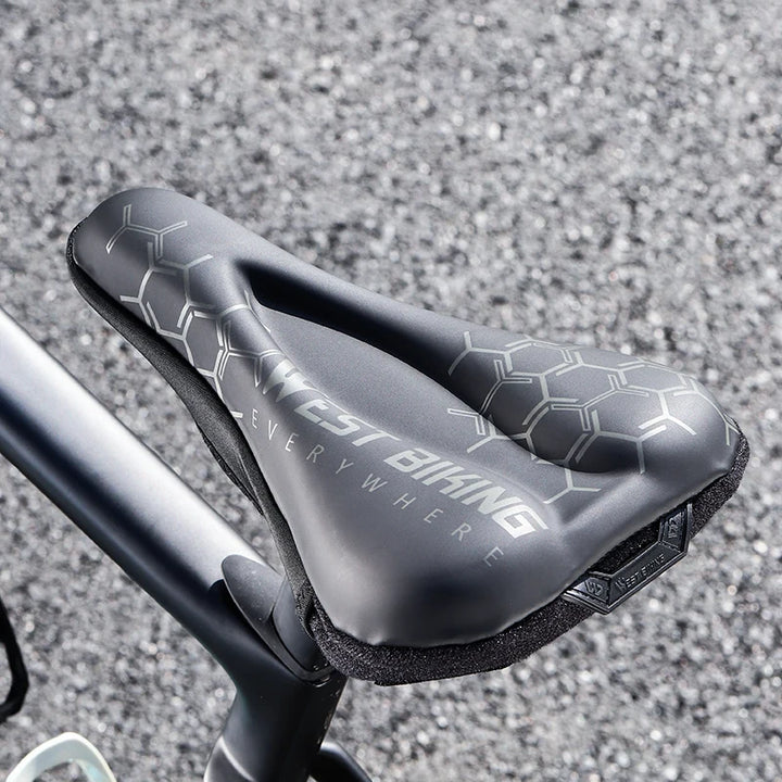 WEST BIKING Comfortable Bicycle Saddle Cover Breathable Rebound Silicone Foam Bike Seat Cover With Rain Cover Bike Accessories