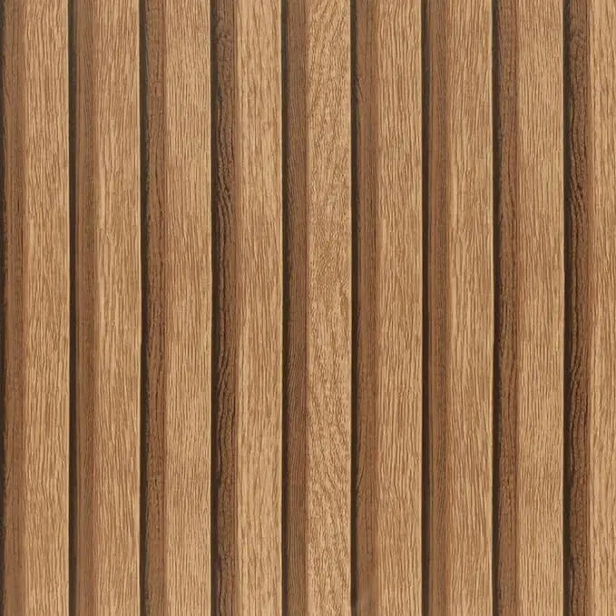 Brown pvc grille wood grain peeling imitation wood wallpaper self-adhesive detachable bedroom living room striped contact paper