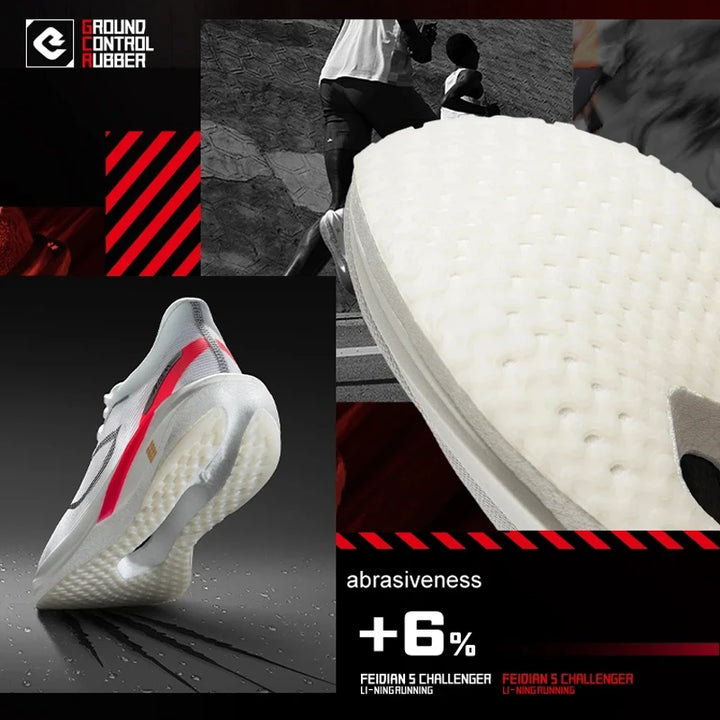 Li-Ning Men FEIDIAN 5 CHALLENGER Racing Running Shoes SUPER BOOM Cushion CARBON-FIBER PLATE Anti-Slippery Sport Sneakers ARMV001