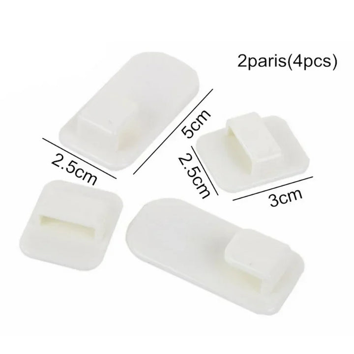 2Pairs Multi-Purpose Storage Holder Hanging Hooks for TV Air Conditioner Remote Control Room Organizer Plastic Sticky Hooks