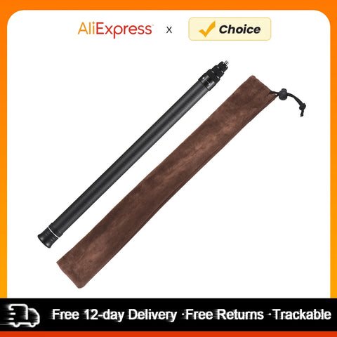 Carbon Fiber Selfie Stick  Stand Camera Bracket 1/4 In Screw Mount 14.2in-59in Adjustable Length Compatible with Insta360 X2/X3