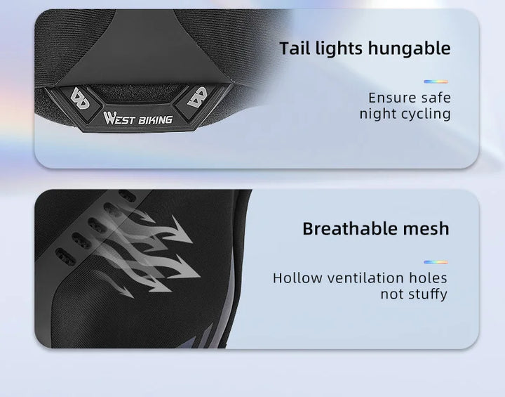 WEST BIKING Comfortable Bicycle Saddle Cover Breathable Rebound Silicone Foam Bike Seat Cover With Rain Cover Bike Accessories