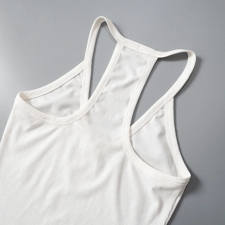 Abrini Sleeveless V Neck Ribbed Tank Top Spring Summer 2025 Women Clothes Casual Basic Top Black White Gray Camisloe Wholesale