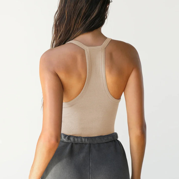 Women Bottoming Shirt Basic Elastic Tank Tops Solid O-neck T-shirt Female Knitted Short Slim Sleeveless Shirt Tank Casual Tops