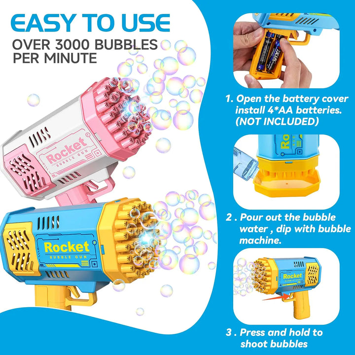 40 hole rocket launcher bubble machine outdoor blowing bubble toy [without battery and without bubble water]