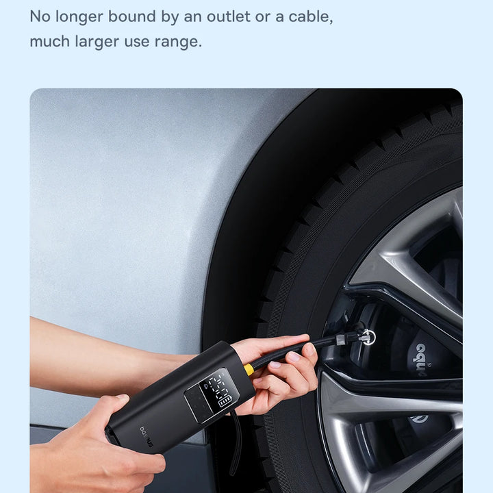 Baseus Wireless Air Pump Portable Air Compressor Smart Digital Electric Car Air Pump for Car Motorcycle Bicycle Inflator Pump