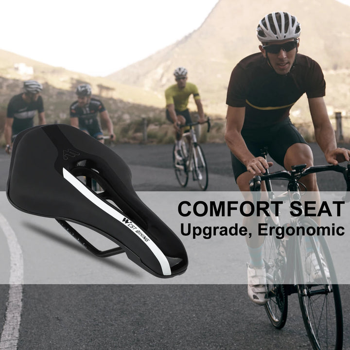 WEST BIKING Ultralight Road Bike Saddle Hollow Breathable Cycling Seat Comfortable Cushion Bicycle Racing Saddle MTB Riding Part