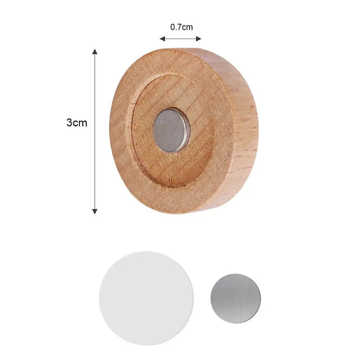 2Pcs Simple Wall Mounted Hooks Wooden Powerful Remote Control Invisible Hook Keys Fridge Stickers Storage Rack Home Organizer