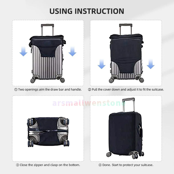 I Like Cats And Coffee Luggage Cover Suitcase Protector Thicken Elasticity Dust Covered Anti-scratch Protective Case 18-32 Inch