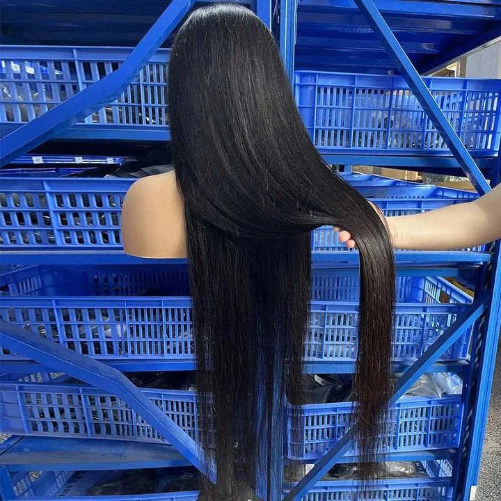 30 40 inch 250 Density Straight 13x4 13x6 HD Transparent Lace Natural Color Brazilian Human Hair Wig For Women Frontal Lace Wig