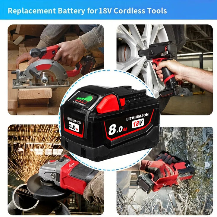 4 Pack 18V 8.0Ah Battery Replace For All Milwaukee M18 8000mAh Cordless Power Tools Lithium-Ion Battery Compatible With Milwauke