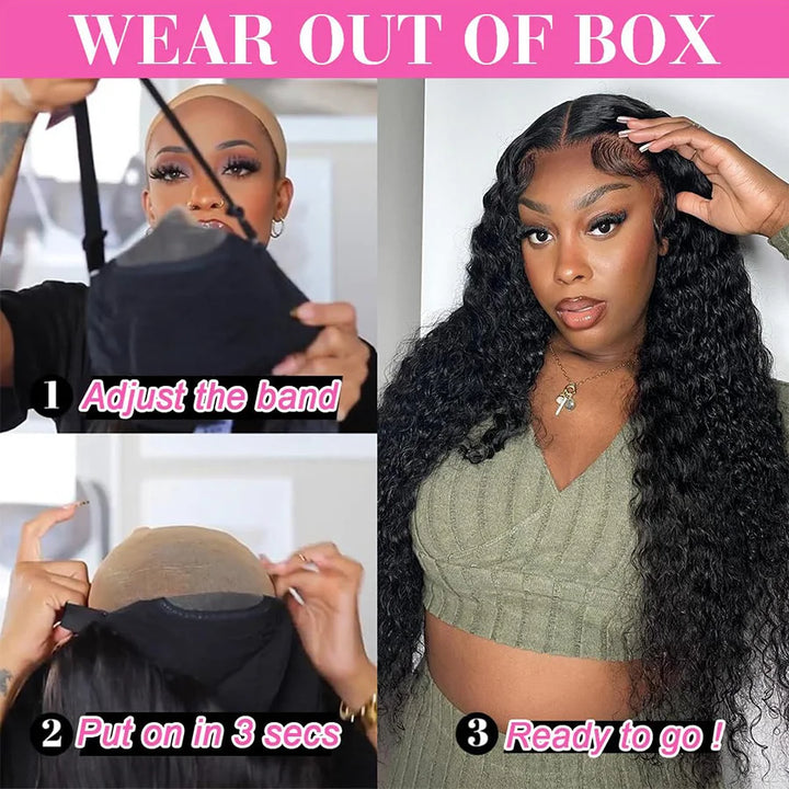 6x4 5x5 Wear and Go Glueless Wigs Human Hair HD Curly Wigs for Women Real No Glue Lace Wig Pre Cut Glueless Wig For Beginners
