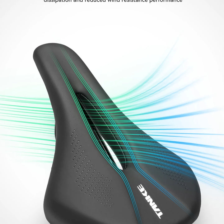 TANKE Hollow Breathable Bicycle Saddle Men Women MTB Road Bike Saddle Shock Absorbing Comfortable Big Butt Bike Seat Safety-PU