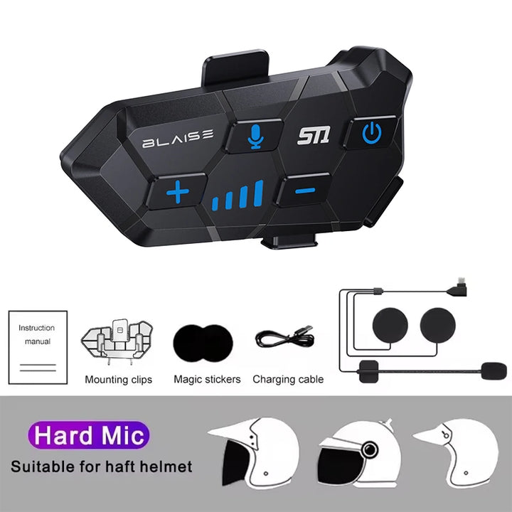 Y10 Motorcycle Helmet Bluetooth Headset 2000Mah Super Long Standby Wireless Hands-free Waterproof Motorbike Earphone