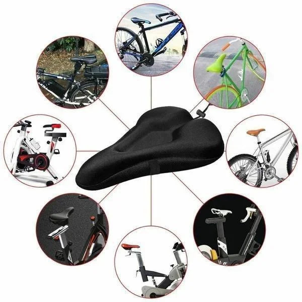 Bicycle Saddle 3D Bike Seat Cover Padded Wide Gel Soft Pad Exercise Bike Seat Cushion Wide Foam Mountain Bicycle Seat Cushion