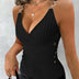 Chain Linked Surplice Neck Tank Top Sexy Button Decor Skim Sleeveless Top For Spring & Summer Women's Clothing