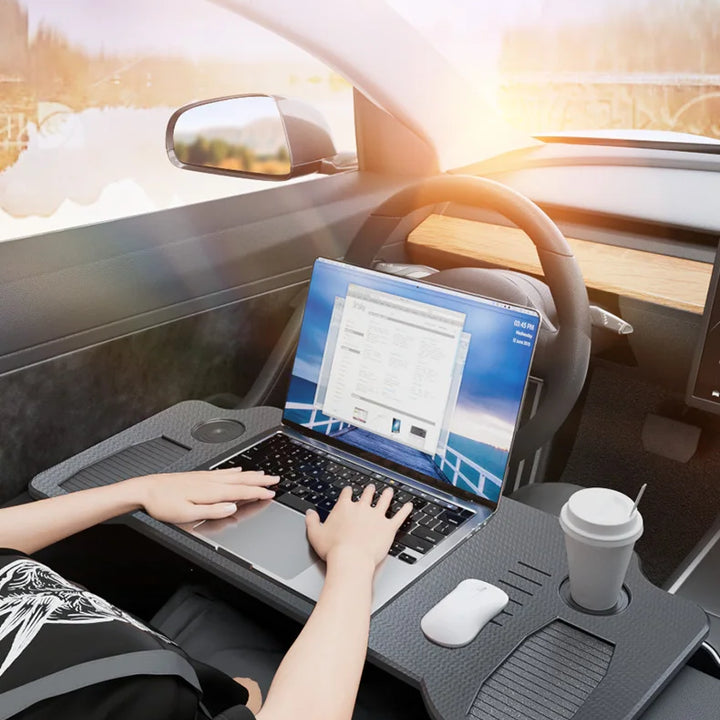 Desk Design for Tesla Model 3 / Y 2024 Car Steering Wheel Laptop Tray Food Desk Portable Office Table for Tesla