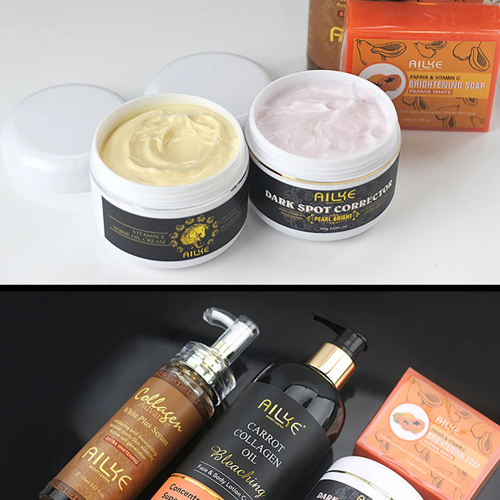 AILKE Collagen Whitening Kit, Moisturizer, Hydration, Dark Spot Removal Cream, Brightening Body Lotion, armpit Whitening Cream