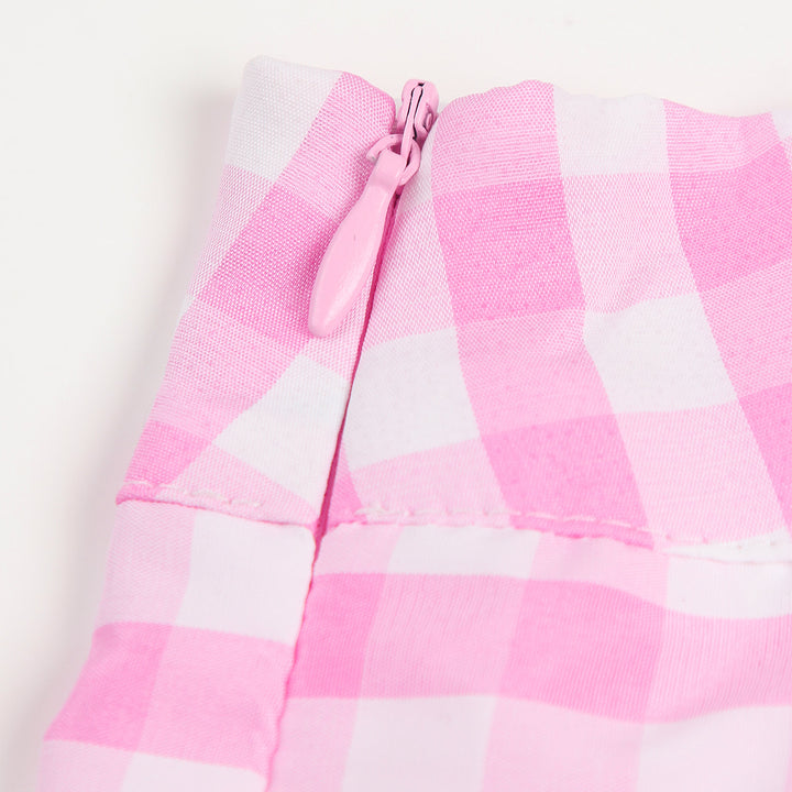 High Waist Plaid Pleated Skirt With Necktie Sexy Club Outfits for Women Summer Party Harajuku E Girl Preppy A-line Mini Skirts