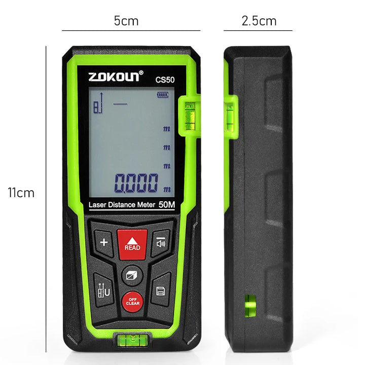 Zokoun shockproof 50/70/100m laser distance meter electronic ruler laser tape Area Volume Pythagorean digital rangefinder