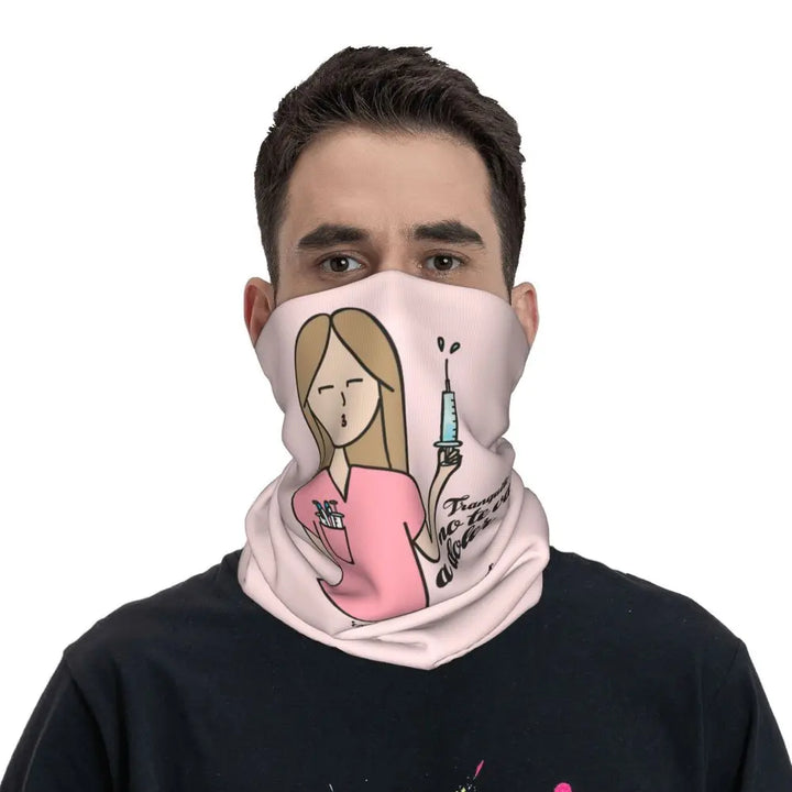 Custom Nursing Pattern Nurse Bandana Neck Gaiter for Ski Cycling Women Men Wrap Scarf Health Care Headband Warmer