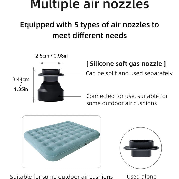 Electric Air Pump Portable Wireless Air Compressor Inflator/Deflator Pumps for Inflatable Cushions Air Beds Boat Swimming Ring