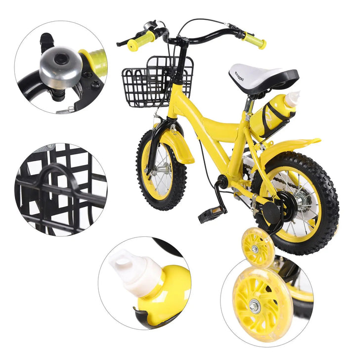 12 Inch Boys and Girls Children's Bicycle 2-11 Years Old Pedal Light Kids Bike Adolescent