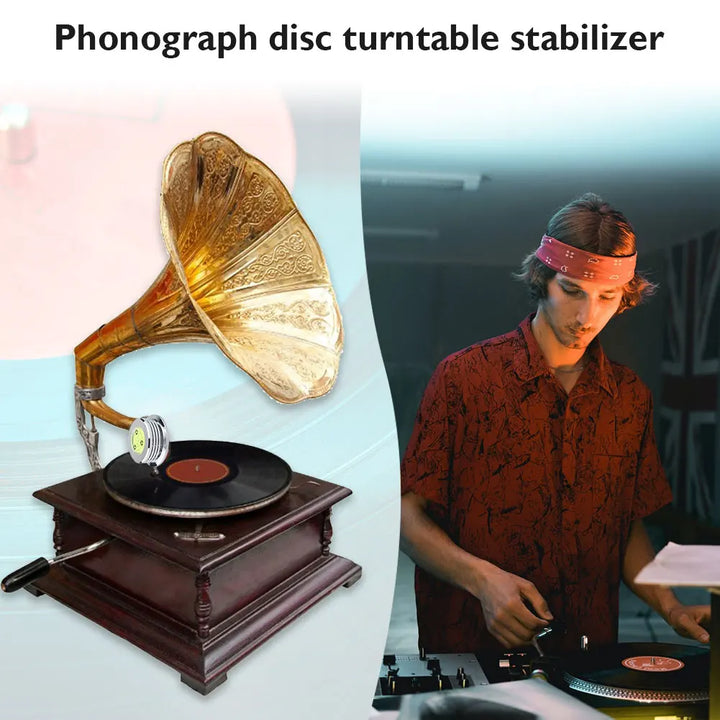 LP Disc Stabilizer 50Hz Aluminum Alloy LP Disc Stabilizer Metal Vinyl Turntable Weight Clamp Record Player Accessories