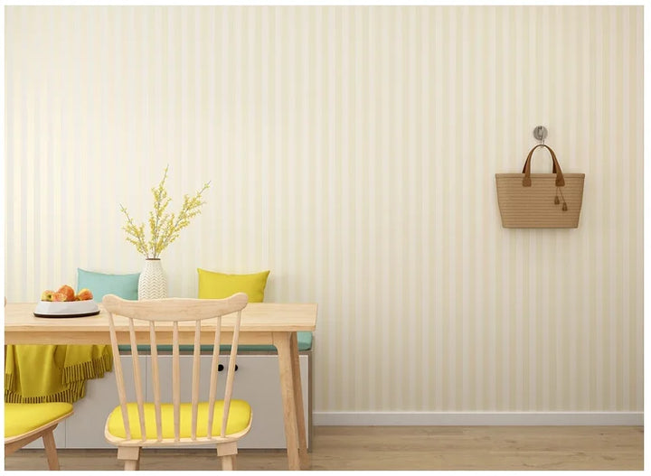 Modern Stripped Contact WallPaper Beige Creamy White Black Waterproof Bedroom Living Room Mural Classic Narrow Striped Wallpaper