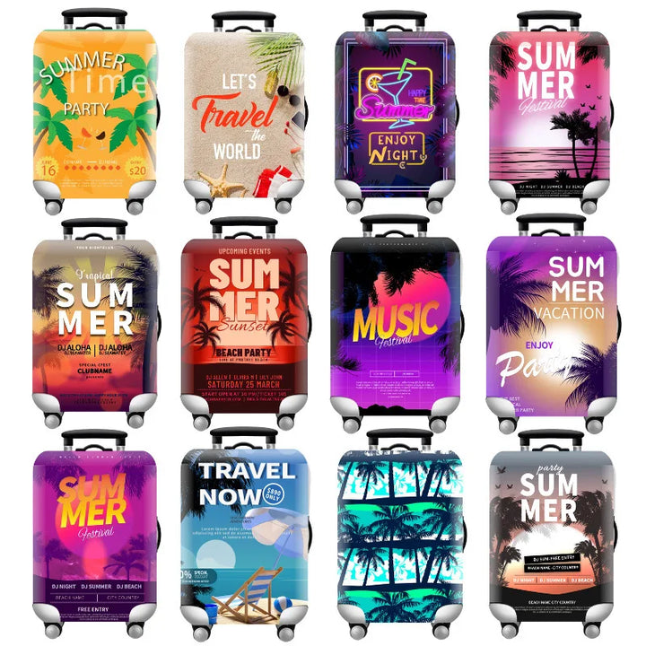For18-32Inch Luggage Cover Elastic Suitcase Cover Full Body Print Suitcase Protective Case Suitcase Luggage Protector Dust Cover