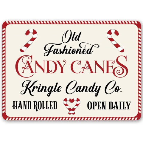Old Fashion Candy Cane Sign, Christmas Treat Santa Funny Home Decor  Metal Bar Pub Poster