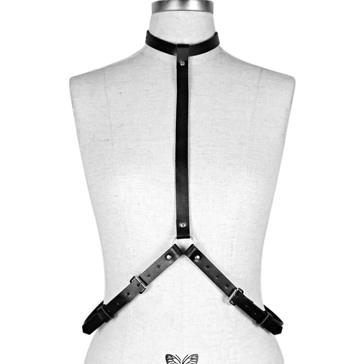 Women Sexy PU Leather Harness Lingerie Goth Harajuku Body Stockings Garter Belt Fetish Erotic Rave Sword Belts Gothic Clothes
