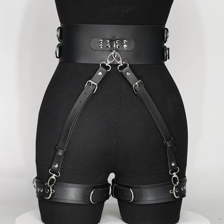 Women's Sexy Trend Punk Belts Casual Wild Leather Waist to Leg Belt Bondage Leg Harness Gothic garter Belts Clothing Accessories