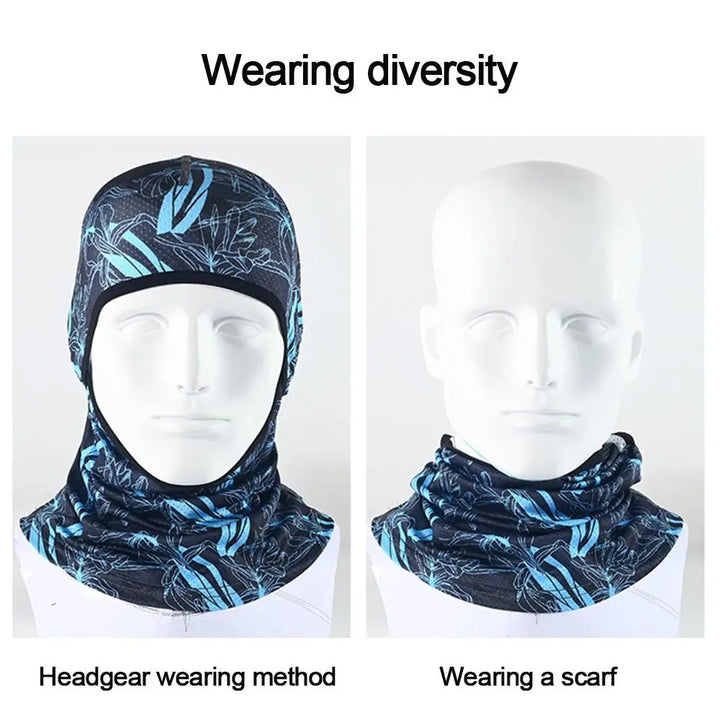 Summer Cool Balaclava Ice Silk Cycling Full Face Cap Sun Anti-UV Protection Sports Face Cover Headwear Bike Motorcycle Men's Hat