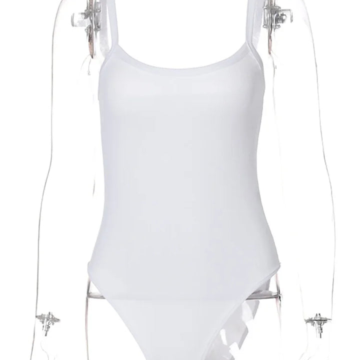 Strap Solid Bodycon Sexy Body Casual Basic White Summer Bodysuit Women Tops Sleeveless Sheer Bodysuits Jumpsuit Slim