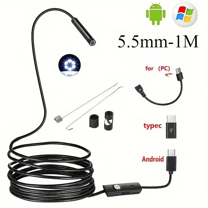 Inskam-mini câmera endoscópio 1080p, lente única e dupla 8mm, cabo rígido, à prova d'água, para inspeção de carro,