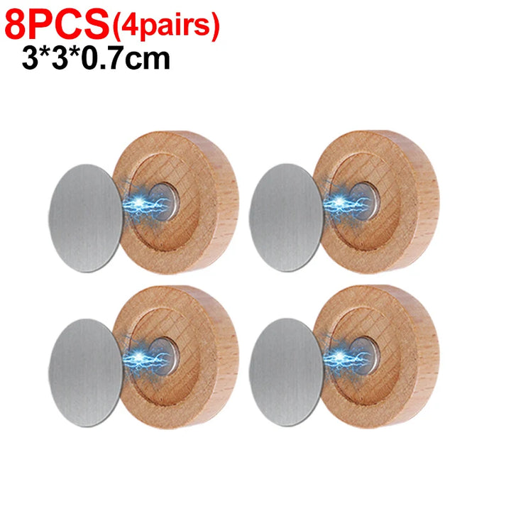 Wood Magnetic Hooks Wall Mounted Remote Control Magnet Holders Keys Anti-Lost Racks Router Organizer for Home Office Storage