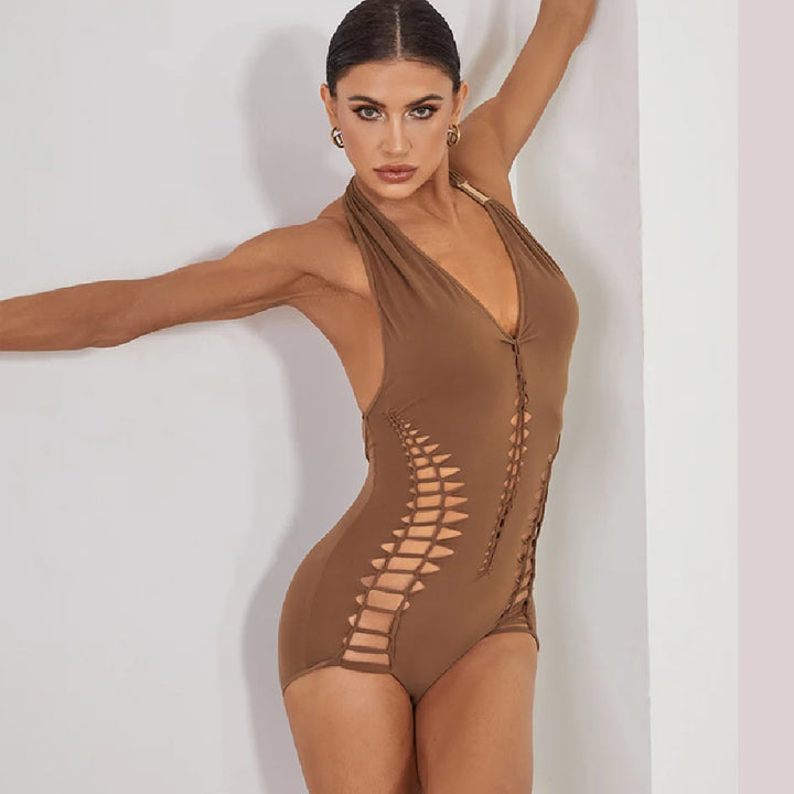 Hollow Sleeveless Bare Back Bodysuit Latin dance Dress Female Latino dancing Cloth Belly Tango Performance Costume NY60 2436
