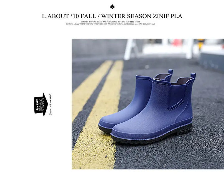 New ，outdoor ，rain boots men's fashionable waterproof shoes men's waterproof boots thick-soled fishing rubber shoes four seasons