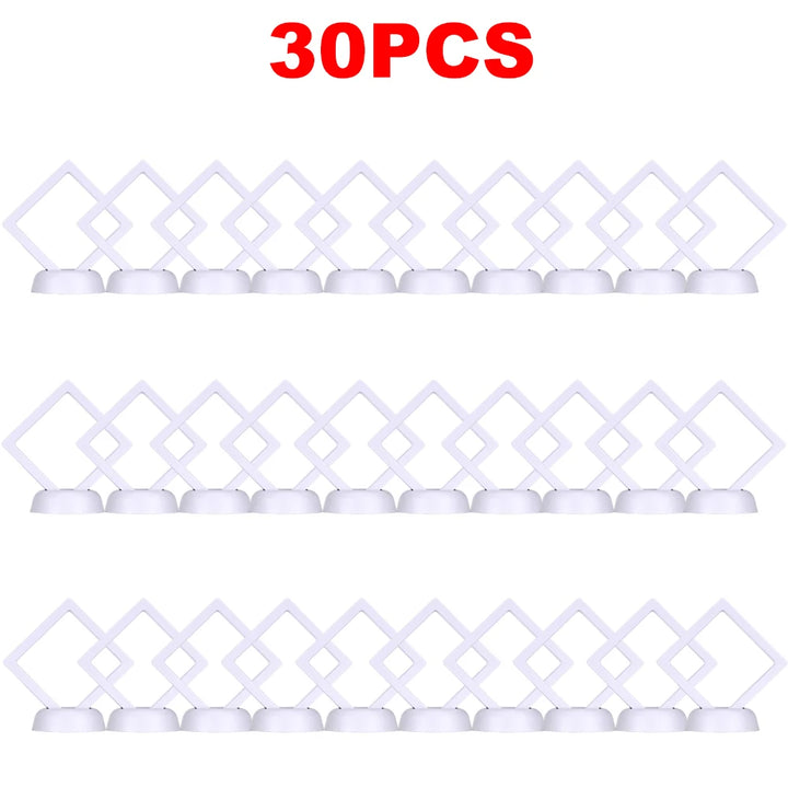 5/10/20/30Pcs Floating Coin Jewelry Display Stand Storage Box For Earring Gems Ring Doll Badge Challenge Medal Holder Organizer