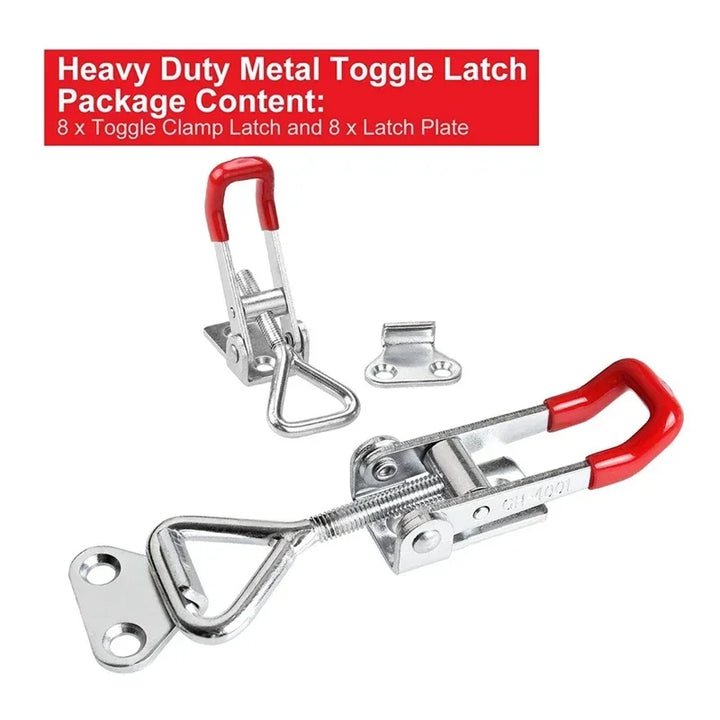 2/4/8/10Pcs Adjustable Toolbox Case Metal Toggle Latch Catch Clasp Quick Release Clamp Anti-Slip Push Pull Toggle Clamp Tools
