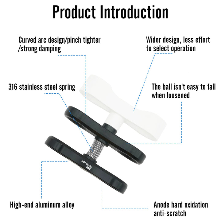 NiteScuba 2 Two Holes Clip Clamp Tripod Butterfly For Ball Head Mount Light Arm Bracket Connector Mount Adapter for Gopro Camera