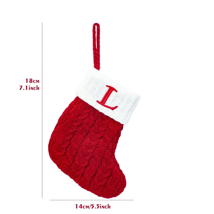 Xmas 2024 Decor Christmas Socks Knitting Snowflake Letter Stocking Christmas Tree Decoration Home 2025 New Year Ornament Gift