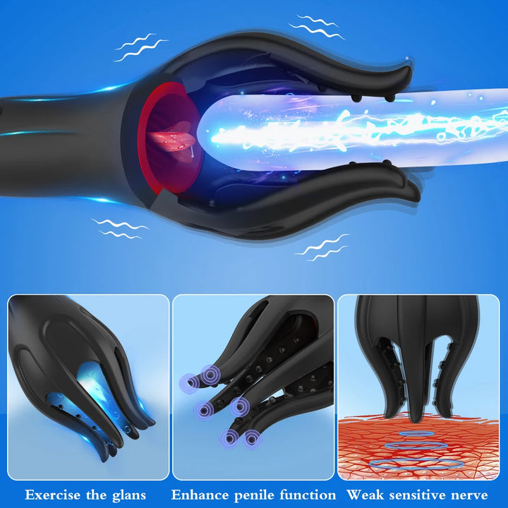 Glans Stimulate Trainer Vibrator Men Penis Delay Exerciser Stimulate Masturbation Massager Vibrating Endurance Trainning Sex Toy