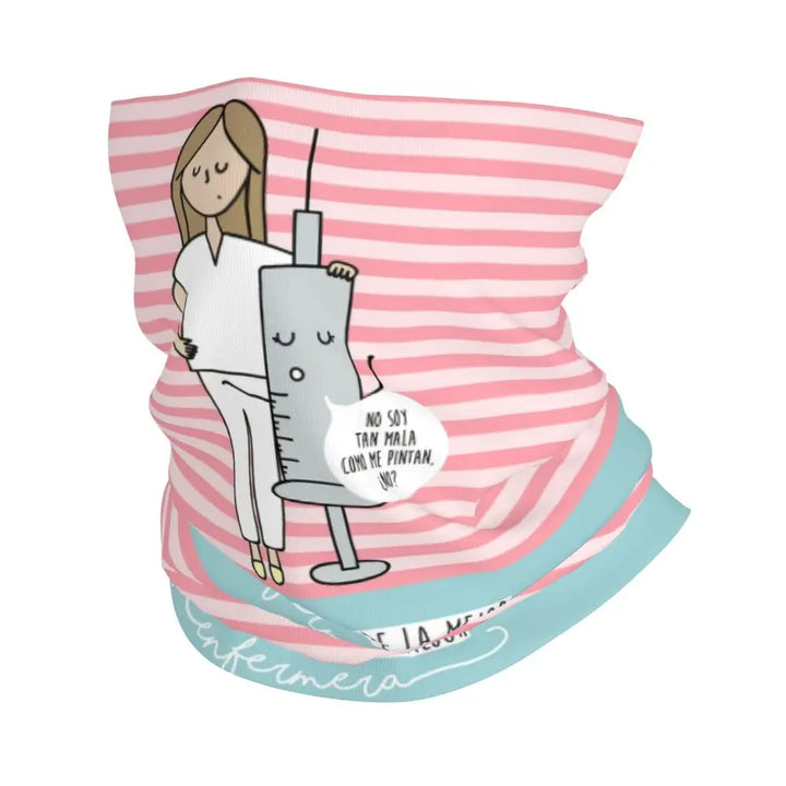 Custom Nursing Pattern Nurse Bandana Neck Gaiter for Ski Cycling Women Men Wrap Scarf Health Care Headband Warmer