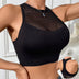 Sexy Tank Tops Women  Fishnet Hollow Out Sports Off Shoulder Crop Top Female Outwear Stretch Comfortable Casual Tanks Chic Vest