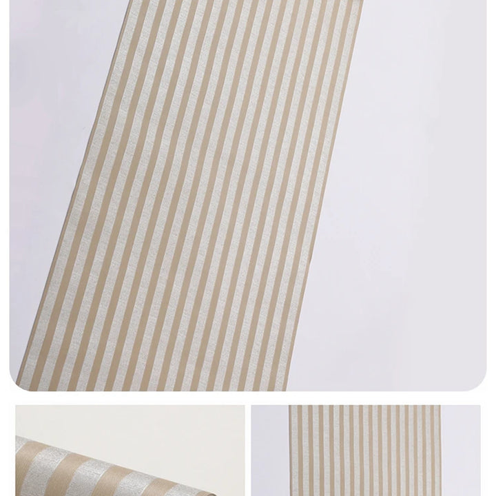 Modern Stripped Contact WallPaper Beige Creamy White Black Waterproof Bedroom Living Room Mural Classic Narrow Striped Wallpaper