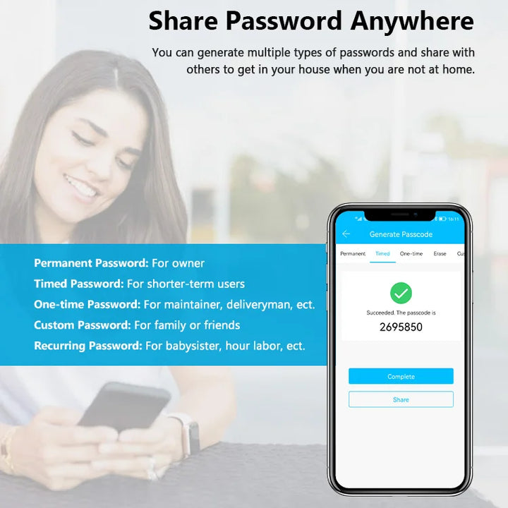 2023 NEW RAYKUBE K8 Tuya Wifi Smart Door Lock TT Lock Fingerprint Lock Digital Electric Lock With Longer Larger Handle Panels