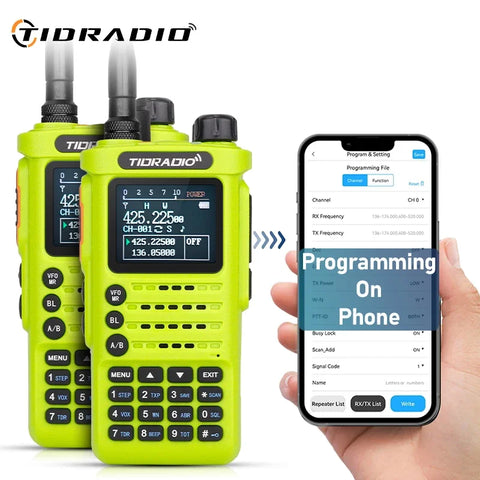2PCS TIDRADIO 2nd Gen H8 Walkie Talkie Long Range Professional Radio Connection APP Wireless Programming Portable Radio GMRS